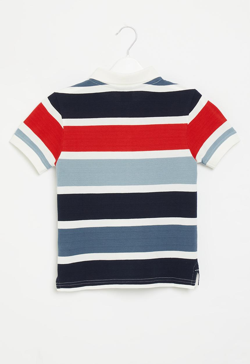 POLO - Boys striped short sleeve golfer - multi