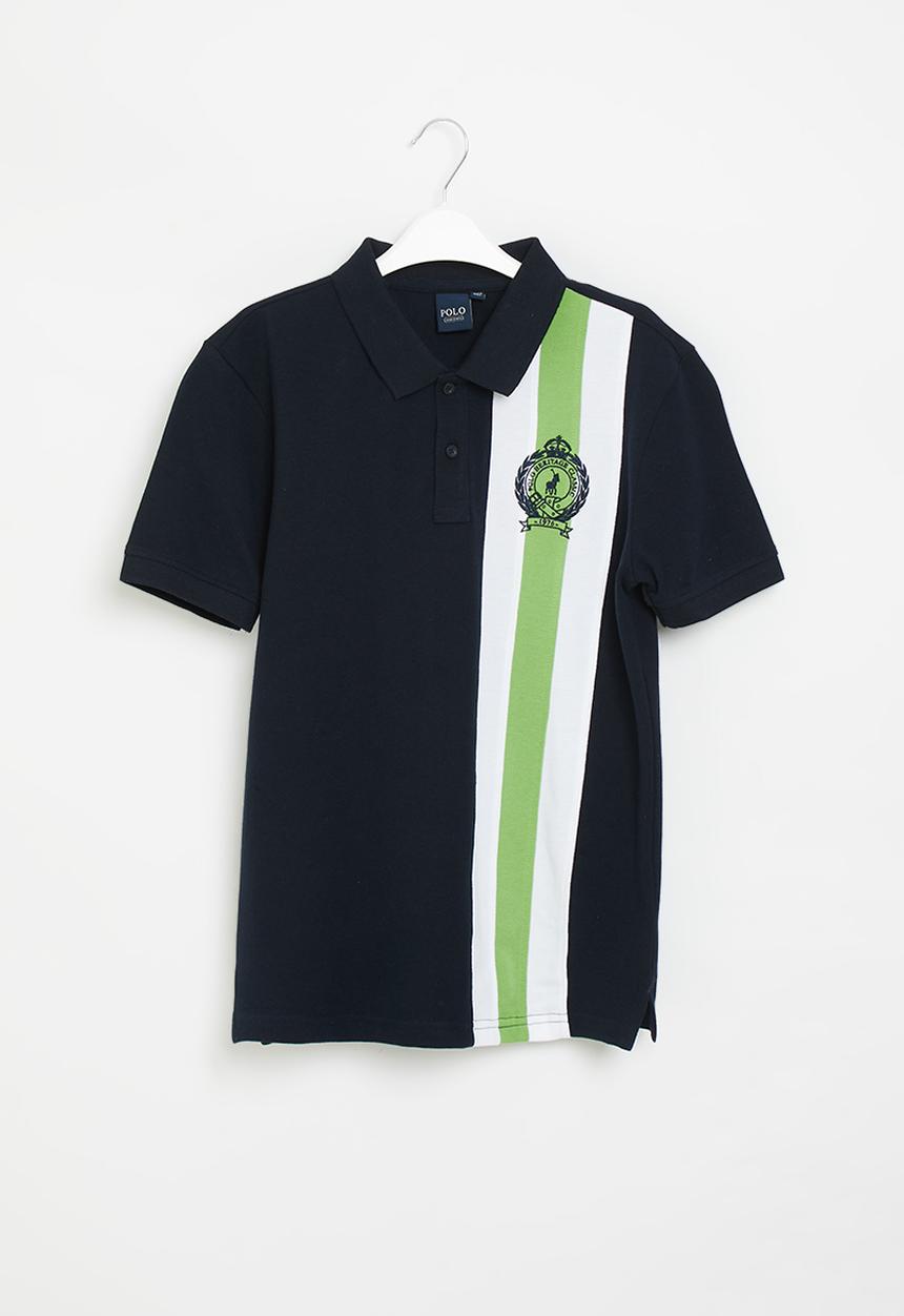 POLO - Boys equestrian short sleeve g - navy/green