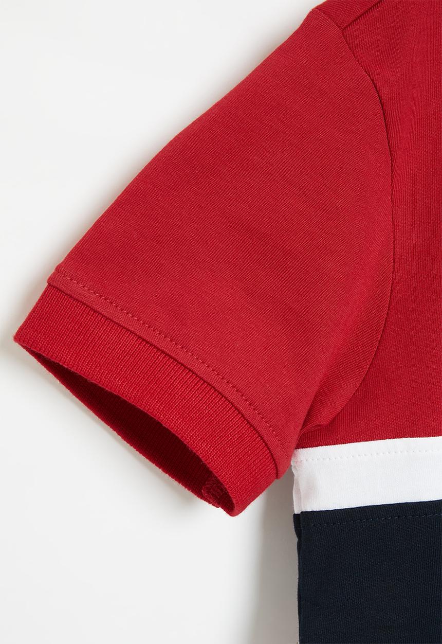POLO - Boys crested short sleeve golfer - red