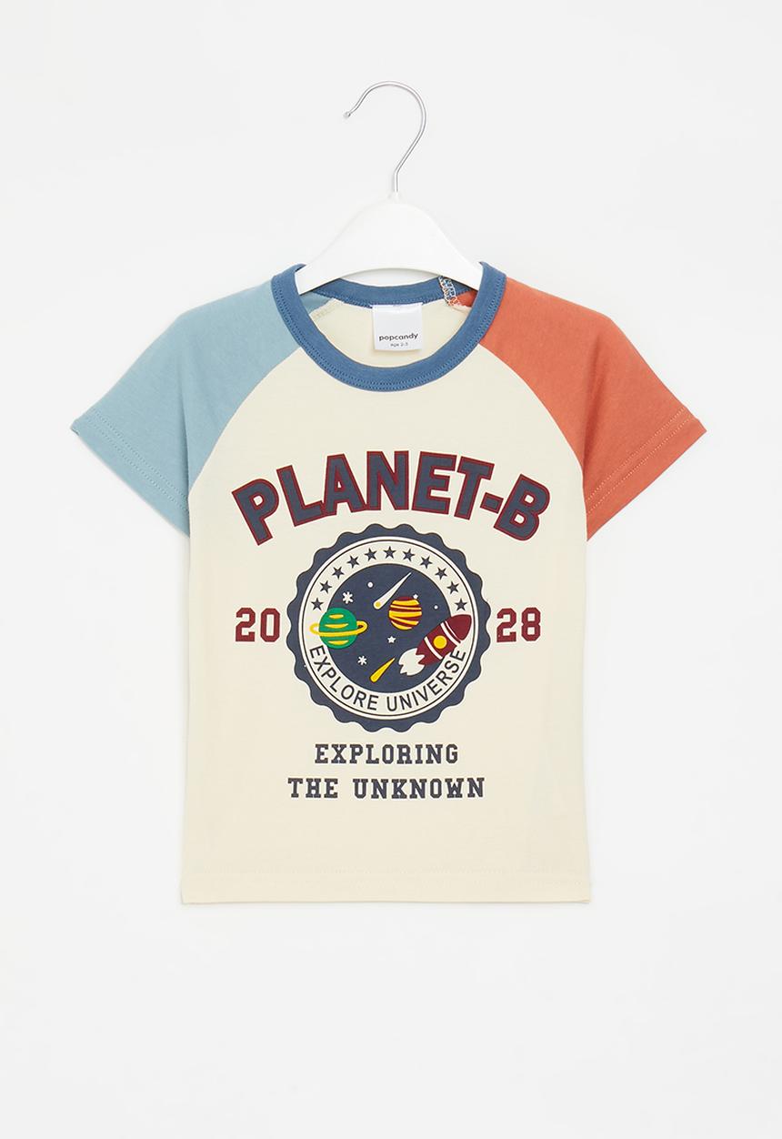 Pop Candy - Boys regaln sleeve tee - ecru 