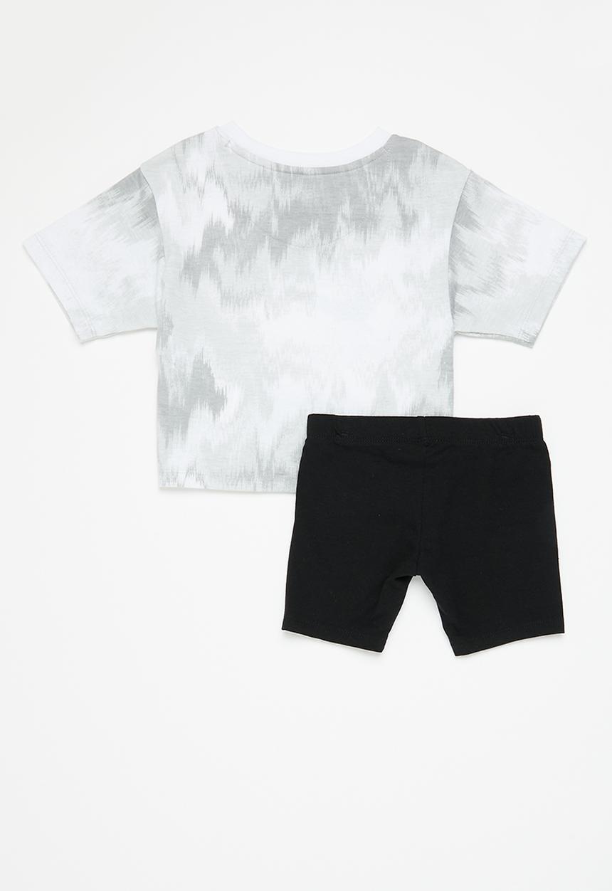 Nike - Nkg boxy tee & bike short set - black & grey