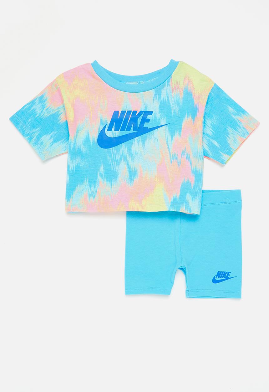 Nike - Nkg boxy tee & bike short set - baltic blue