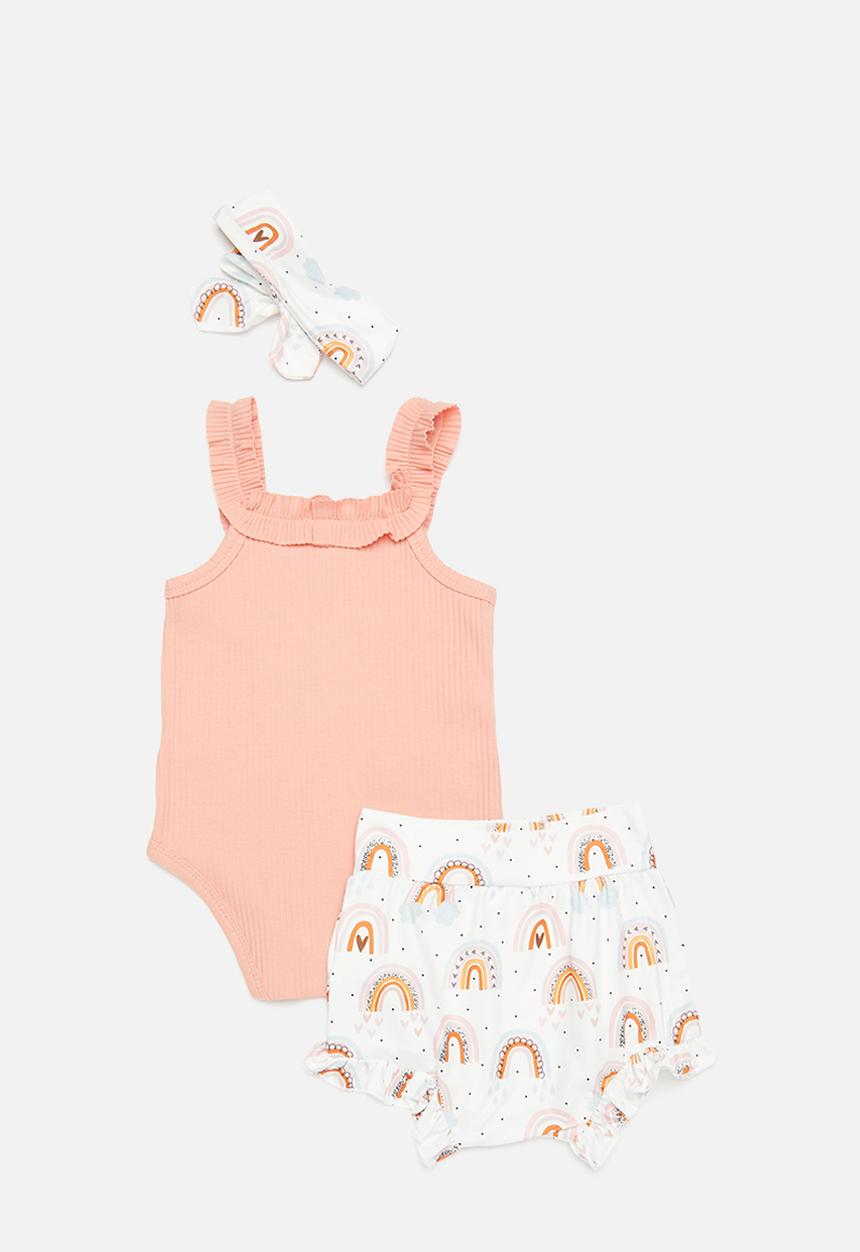 Pop Candy - Baby girls top/bottom & headband set - pink