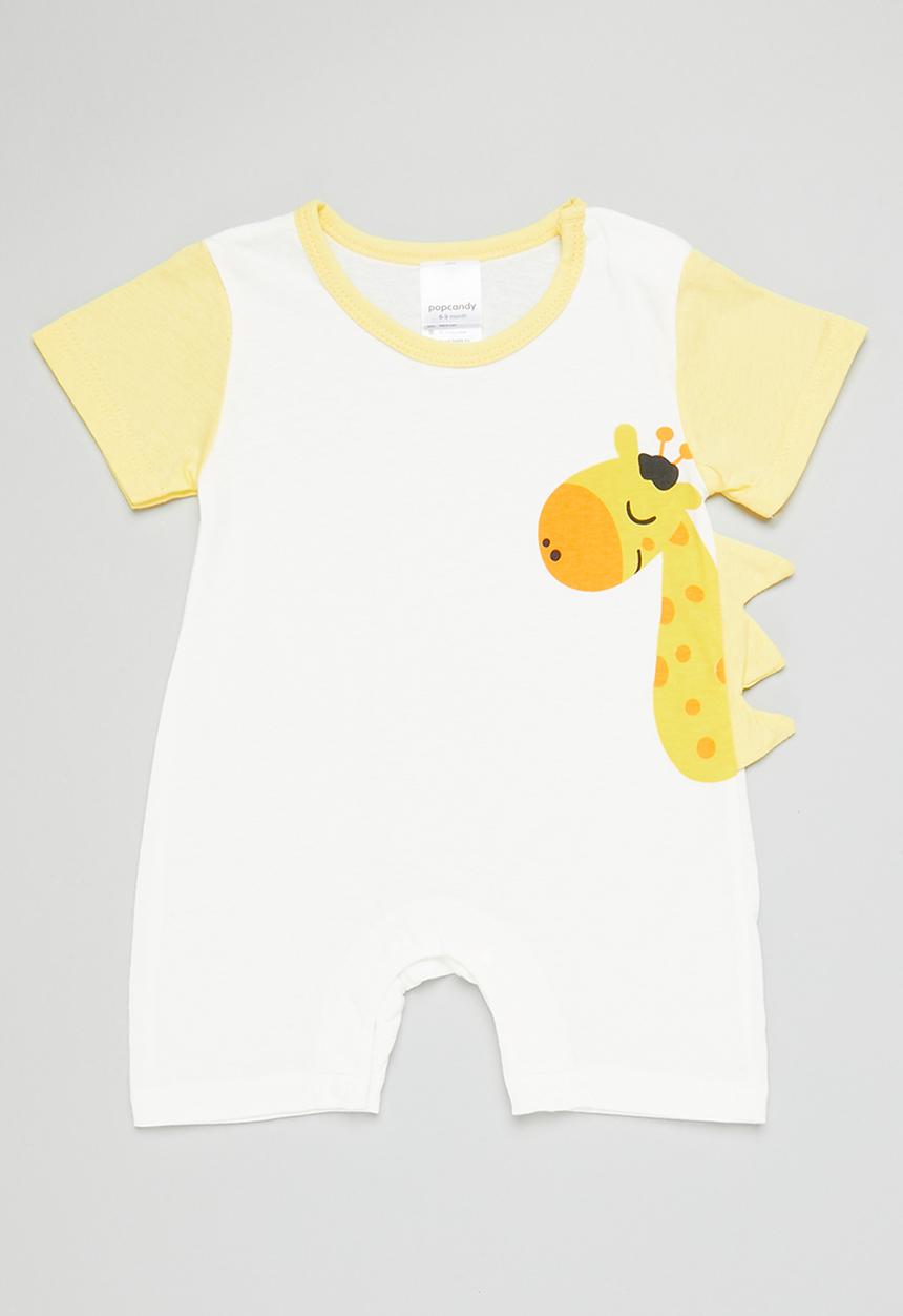 Pop Candy - Baby boys jumpsuit - white and yellow