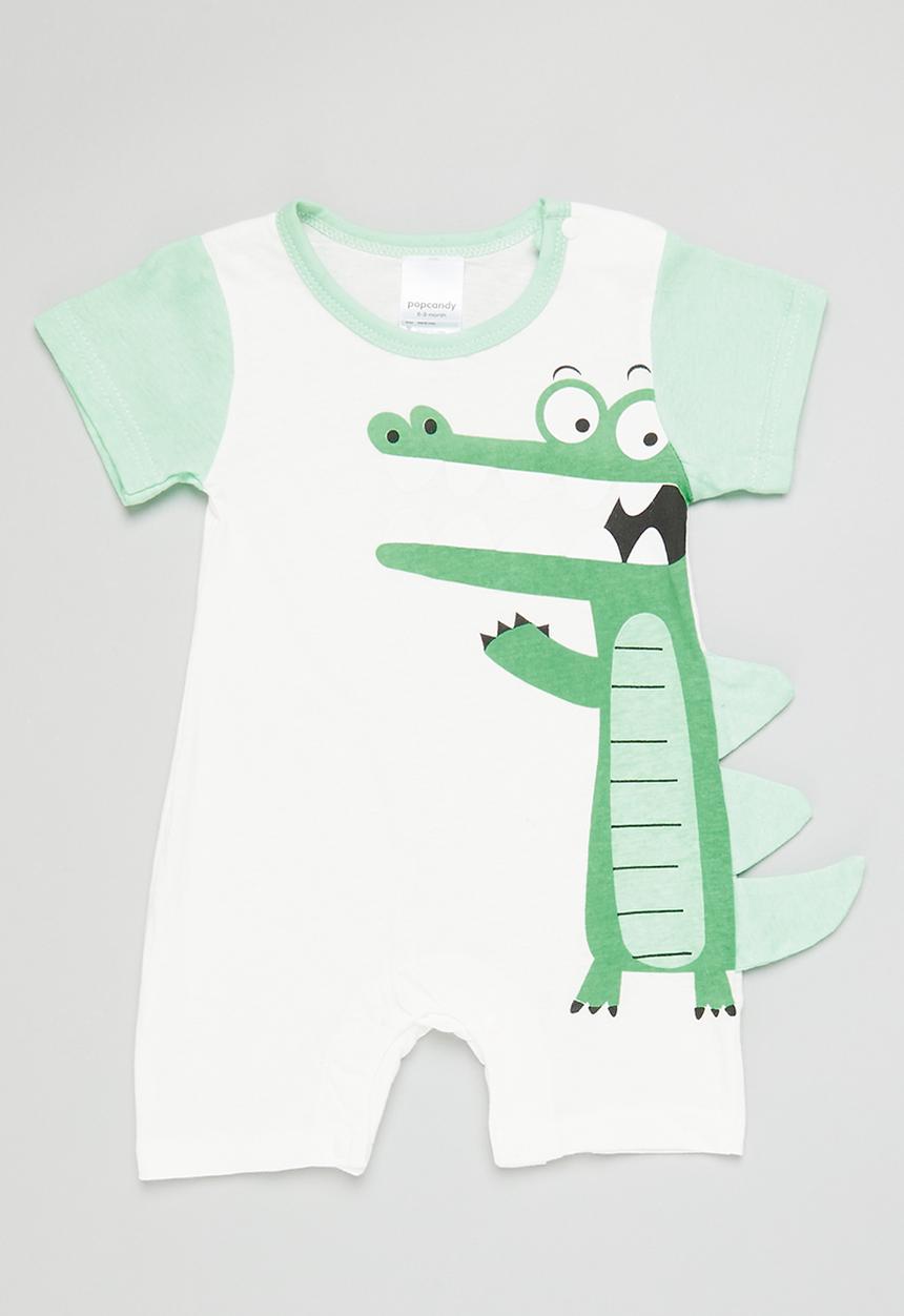 Pop Candy - Baby boys jumpsuit - white and green