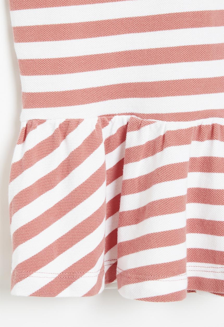 POLO - Girls striped golfer - pink