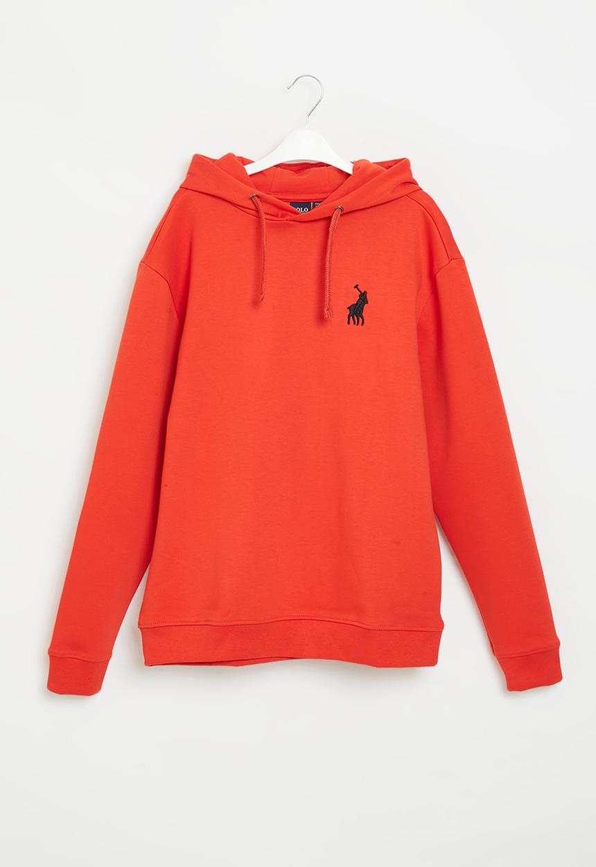 POLO - Boys hooded sweater - fire red