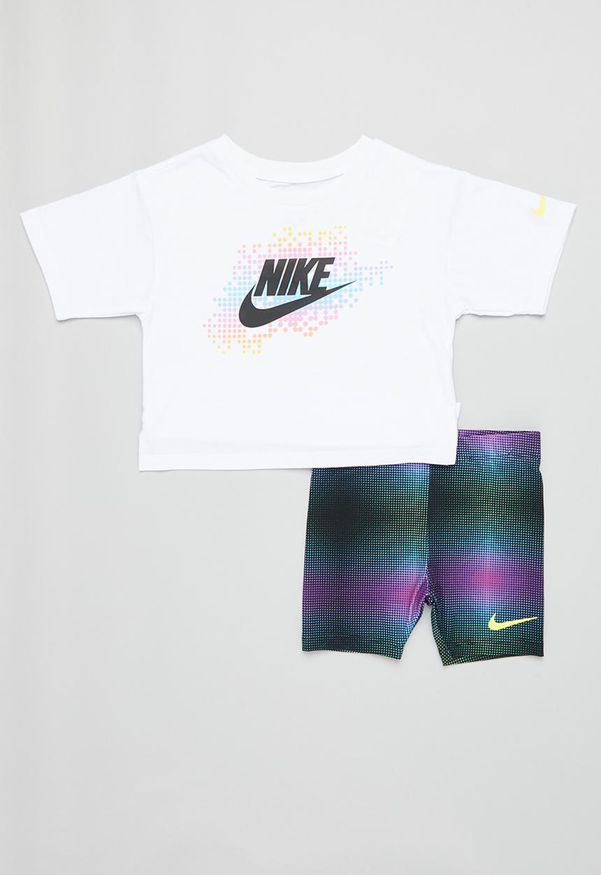 Nike - Nkg aop bike short set - white & black