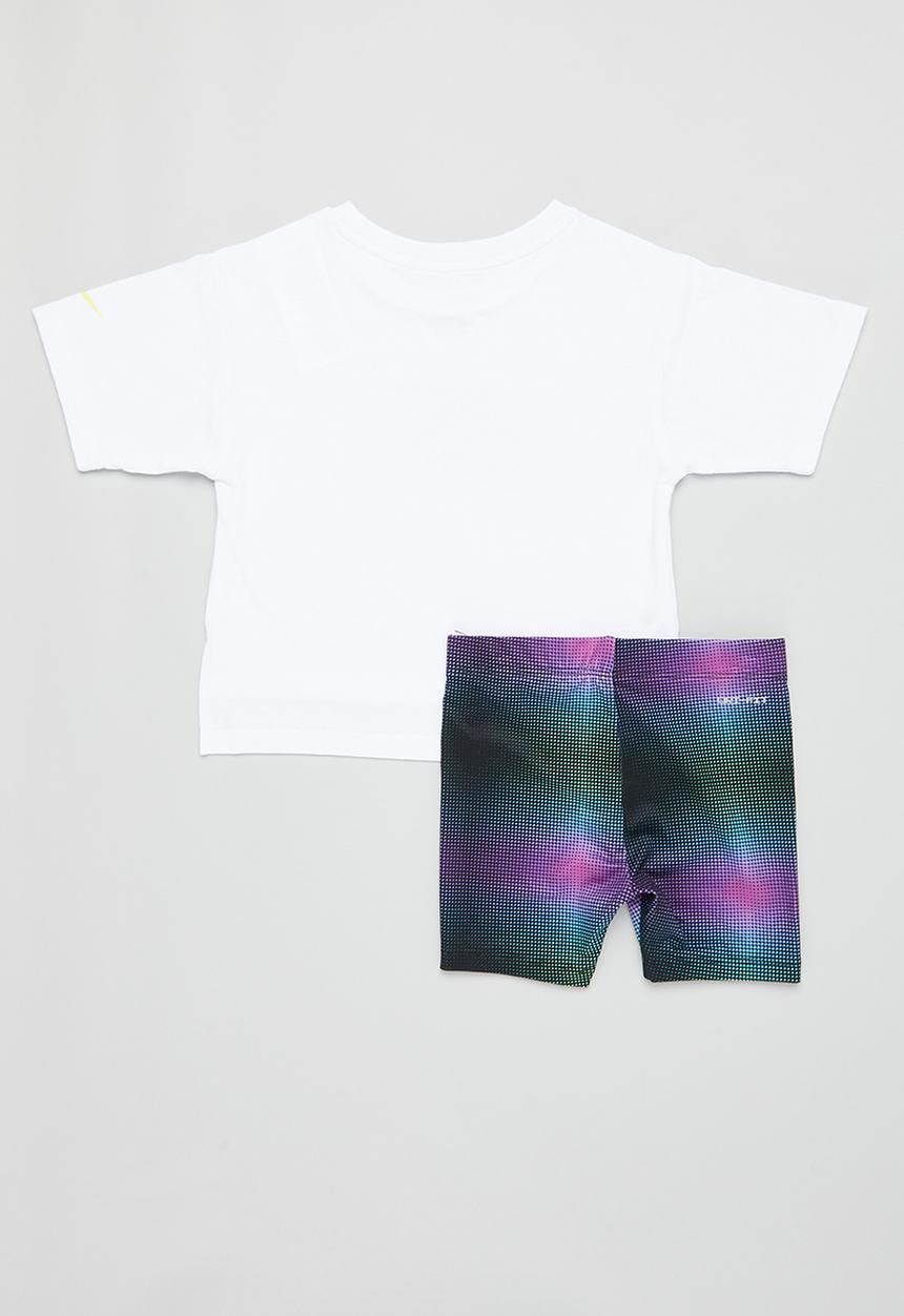 Nike - Nkg aop bike short set - white & black