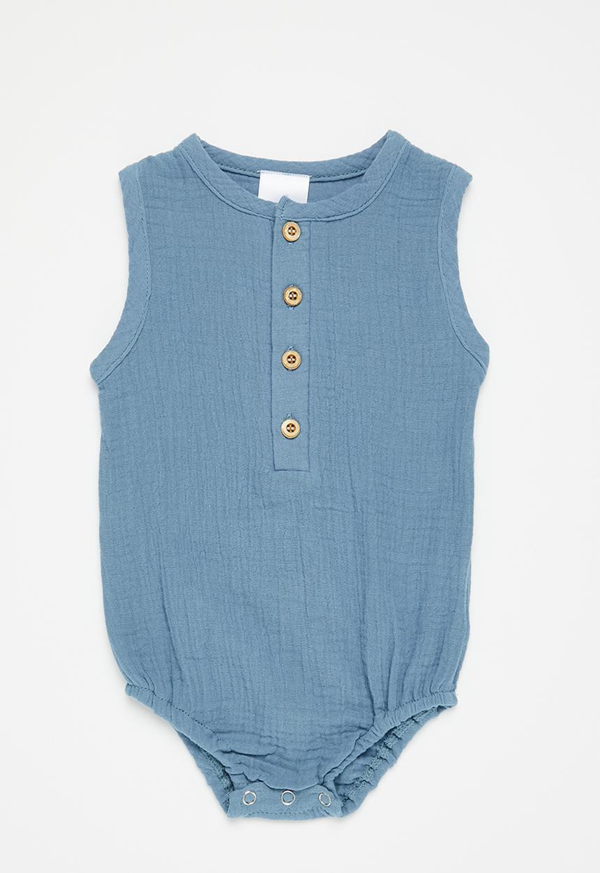 Pop Candy - Baby boys sleeveless romper - royal blue