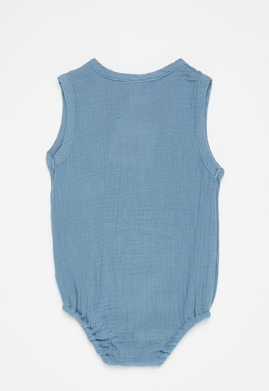 Pop Candy - Baby boys sleeveless romper - royal blue