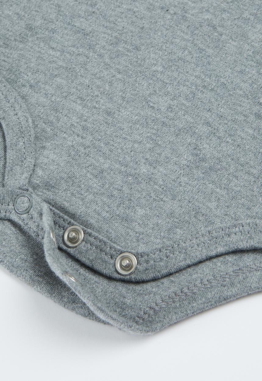 Pop Candy - Baby boys collared romper - grey