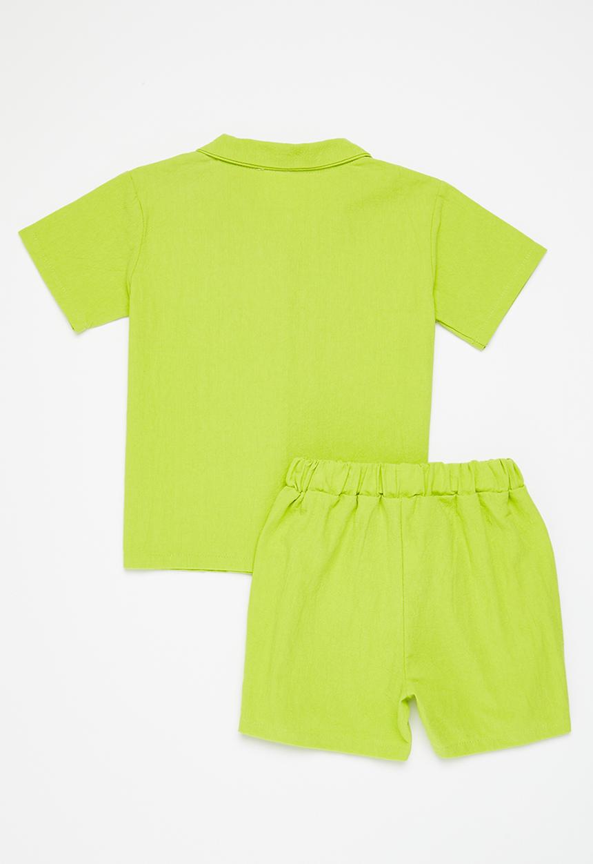Pop Candy - Boys short and shirt set - green