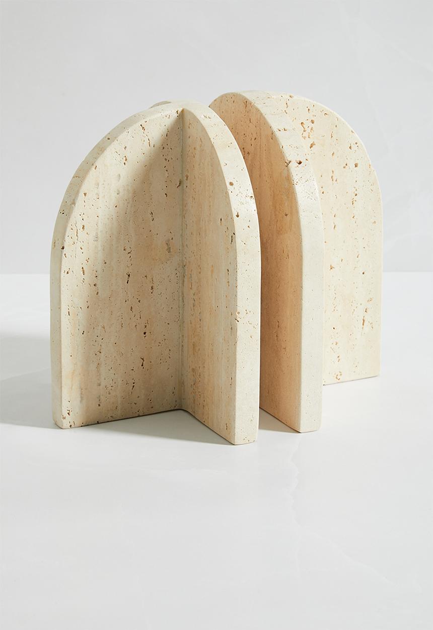 Sixth Floor - Travertine bookend - cream