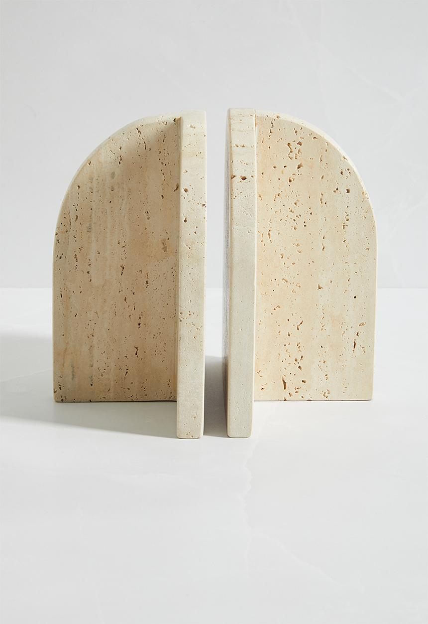 Sixth Floor - Travertine bookend - cream