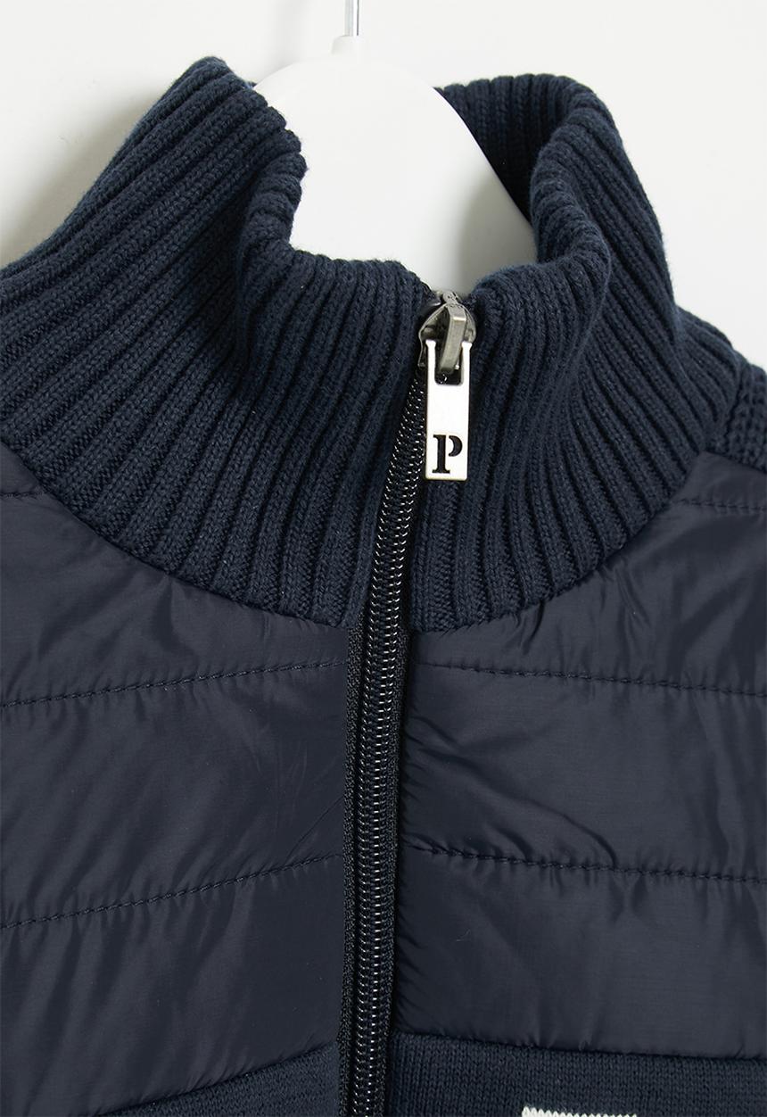 POLO - Boys knitted ls zip thru jacket - navy