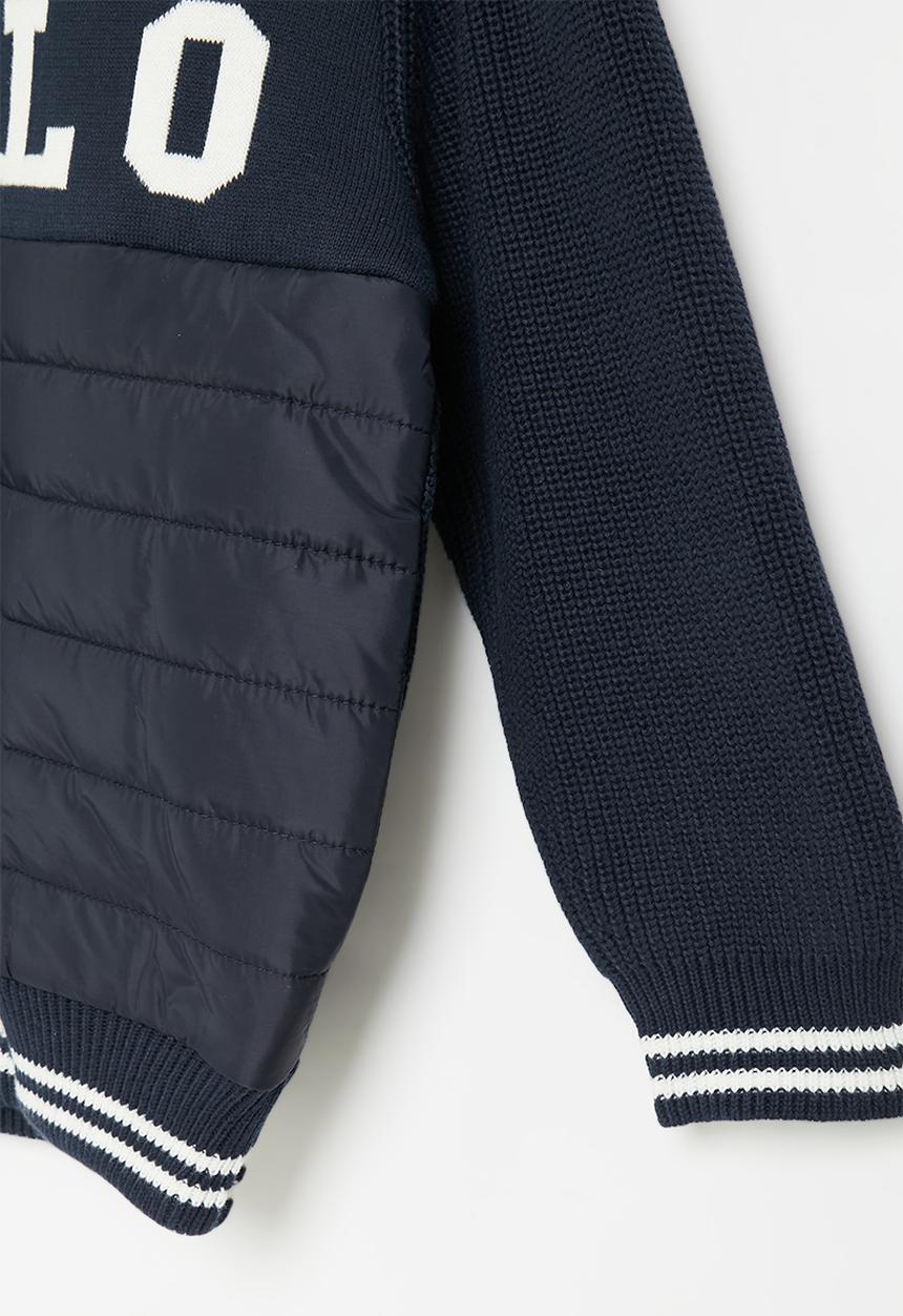 POLO - Boys knitted ls zip thru jacket - navy