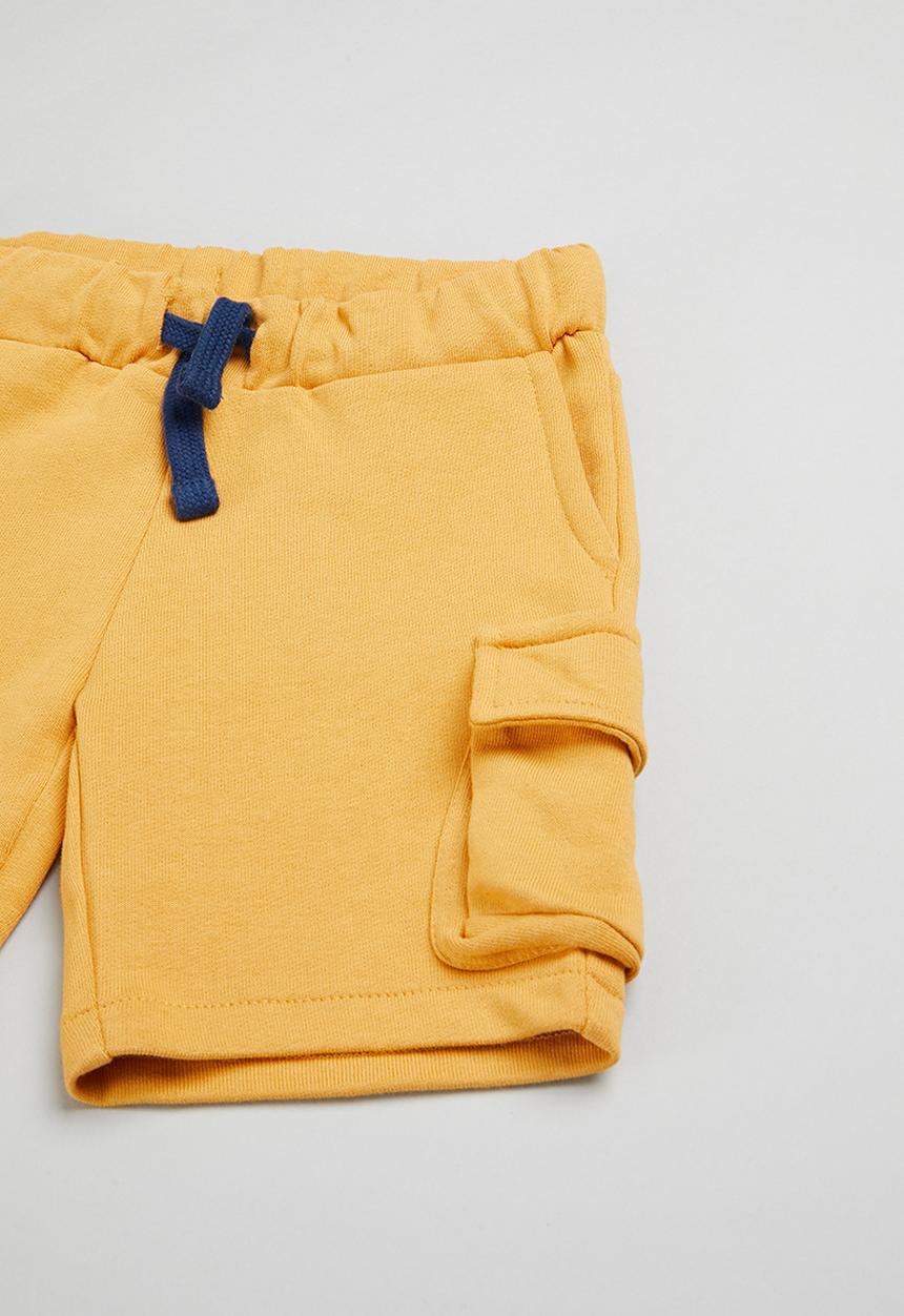 GUESS - Set ss t-shirt + active shorts - pure white/orange 