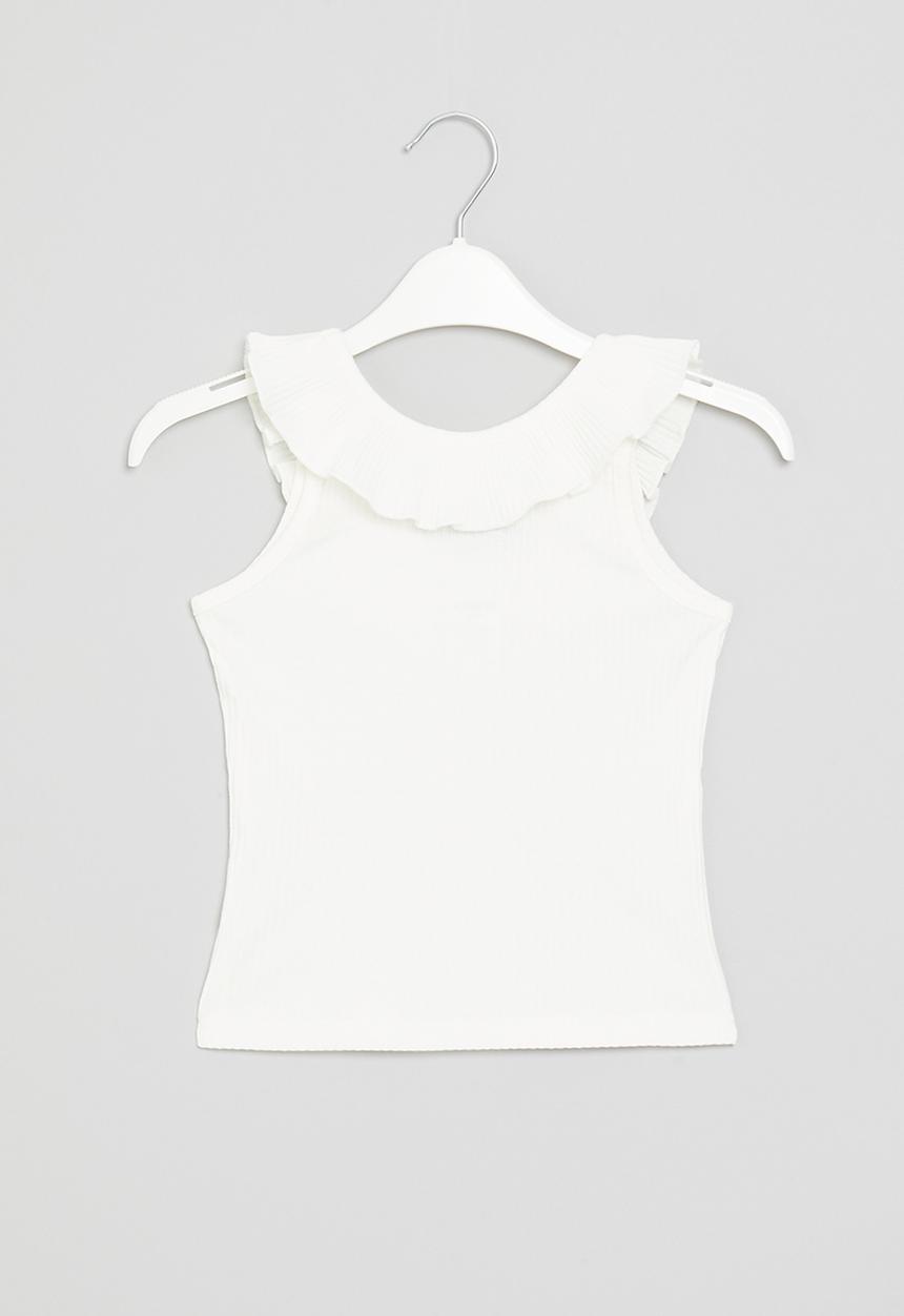 Pop Candy - Rib sleeveless top - white