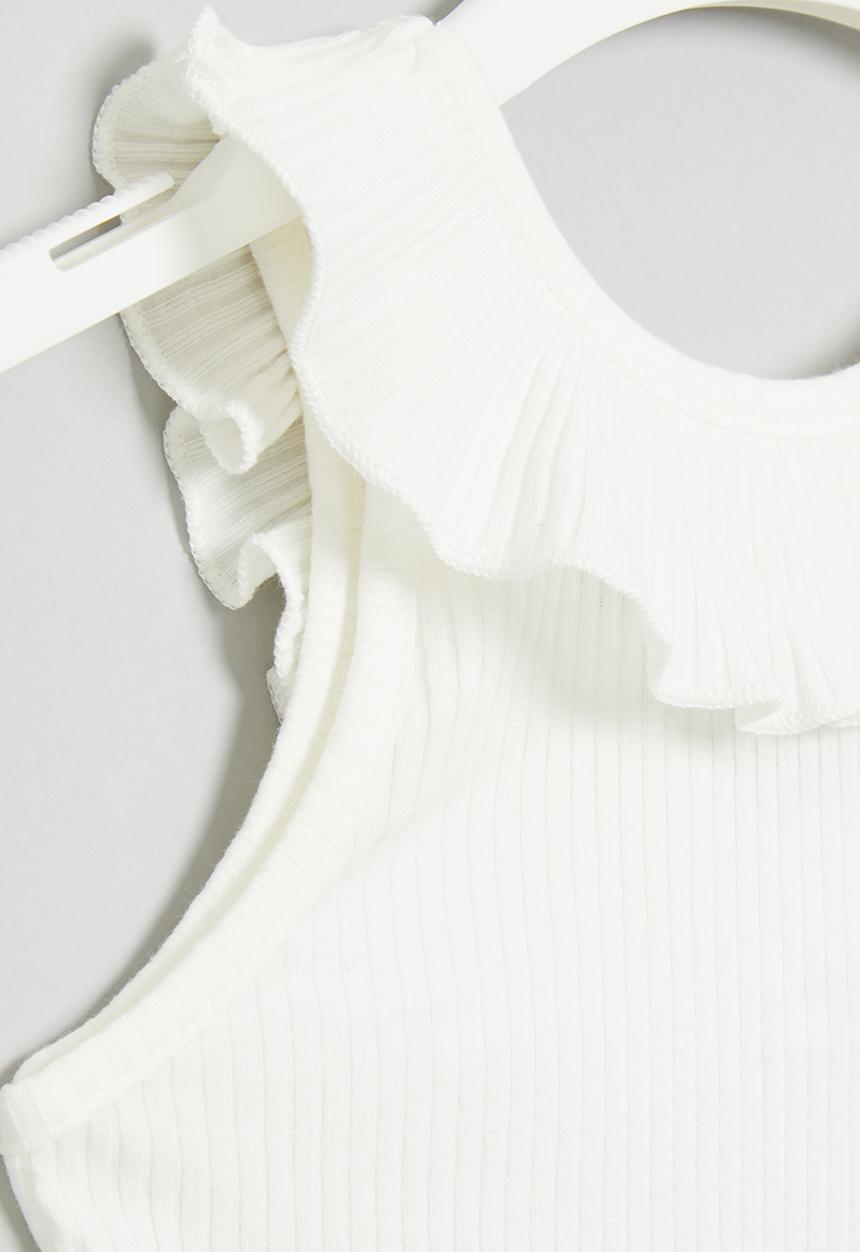 Pop Candy - Rib sleeveless top - white