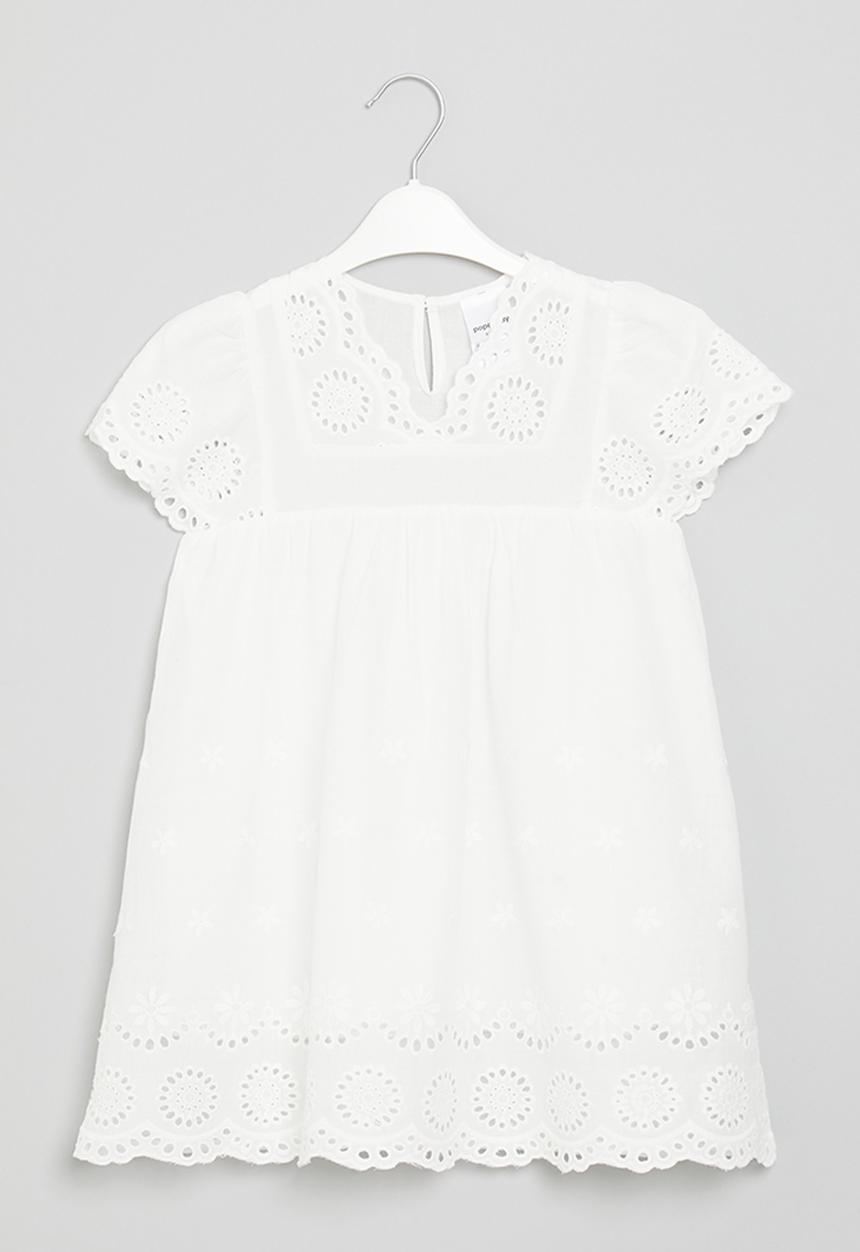 Pop Candy - Anglaise detail dress- white