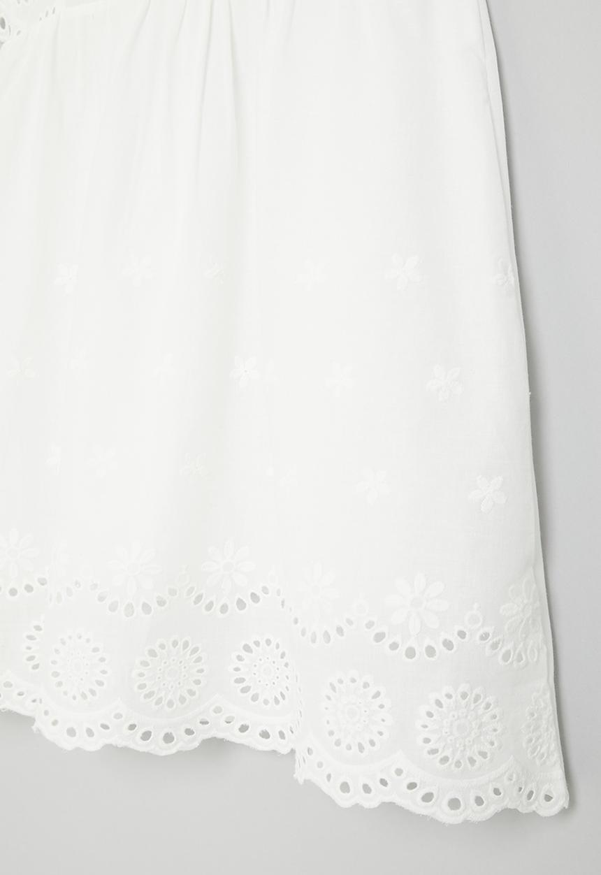 Pop Candy - Anglaise detail dress- white
