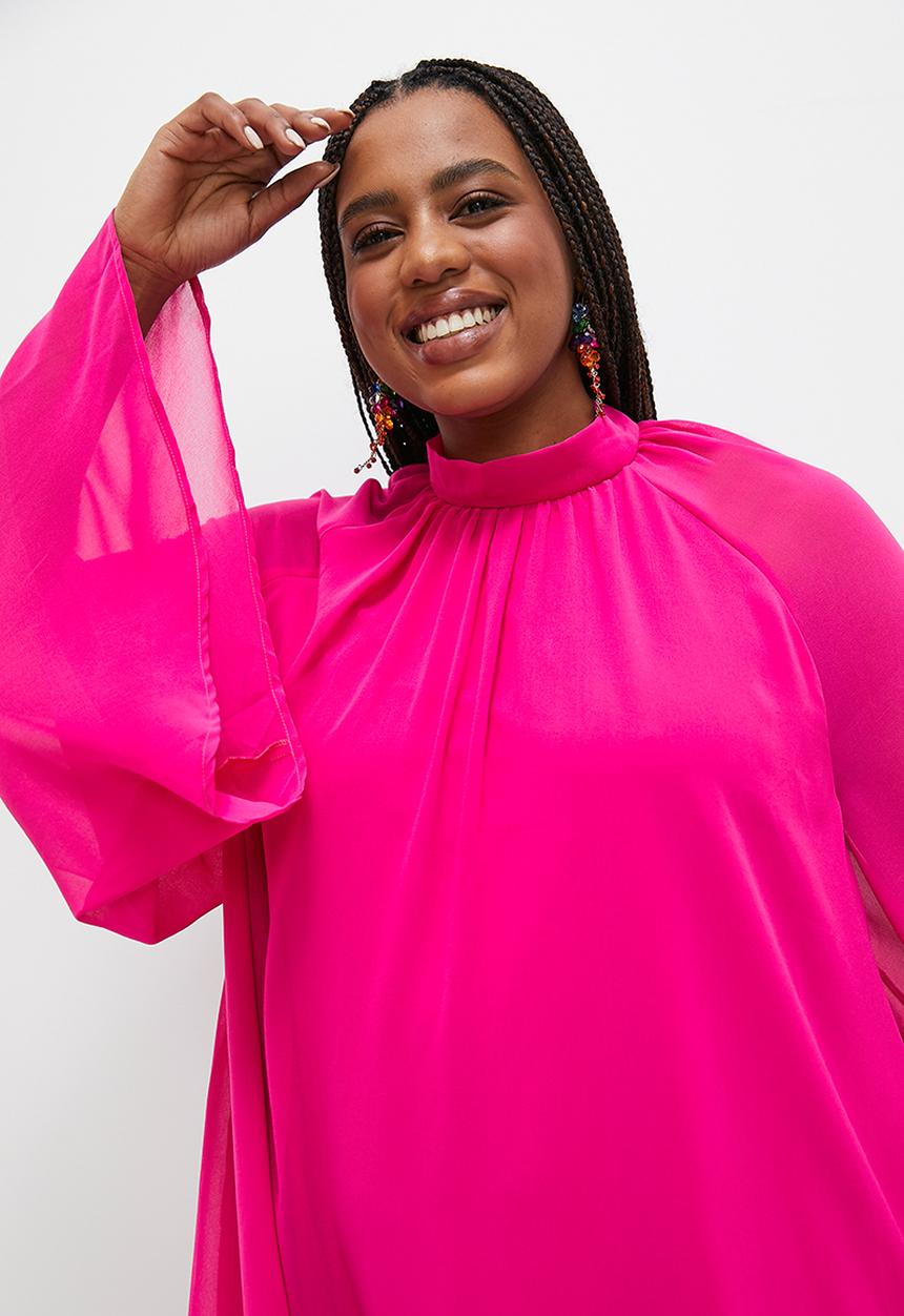 MILLA - Trapeze chiffon mini - magenta