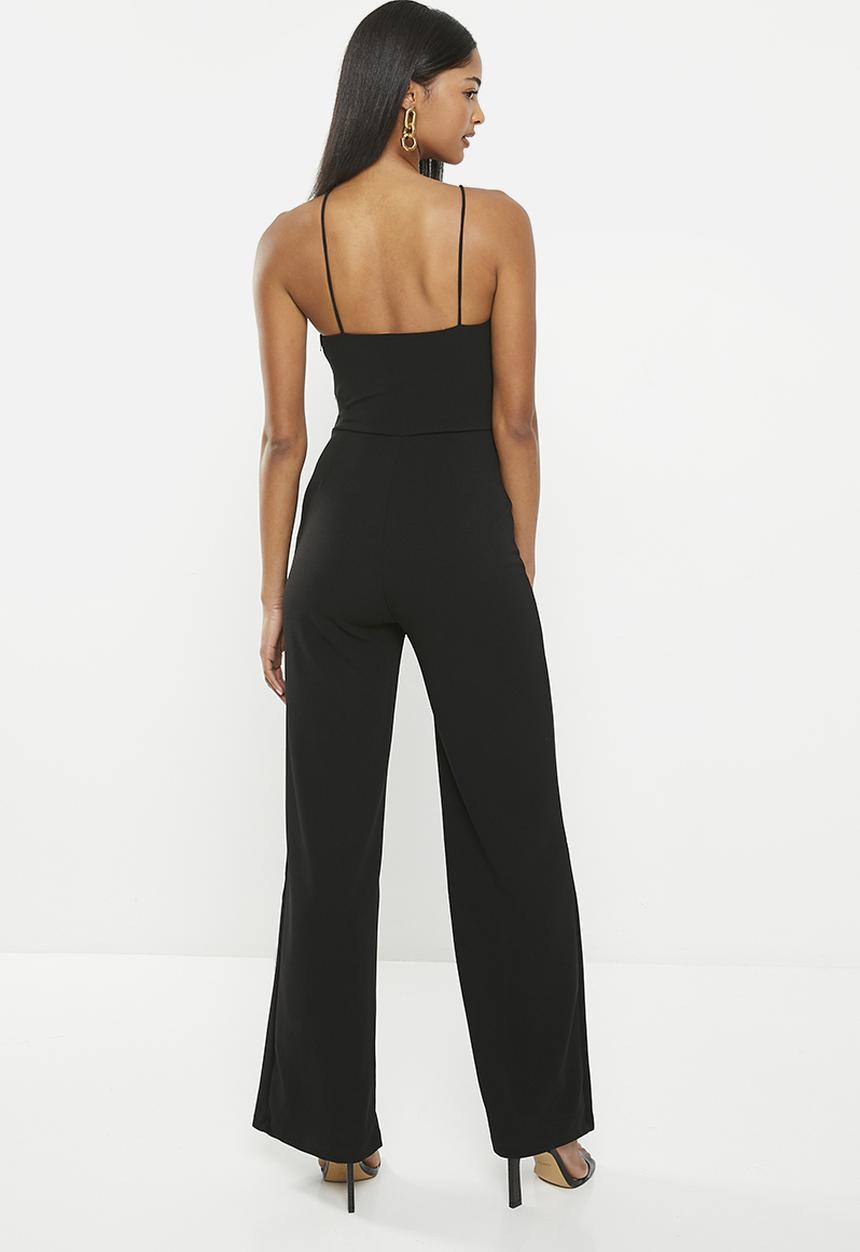 SISSY BOY - No worries: asymmetric jumpsuit with leg opening - black