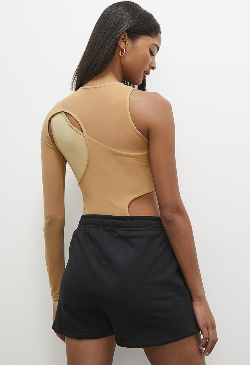 Blake - Cut away mesh bodysuit - neutral