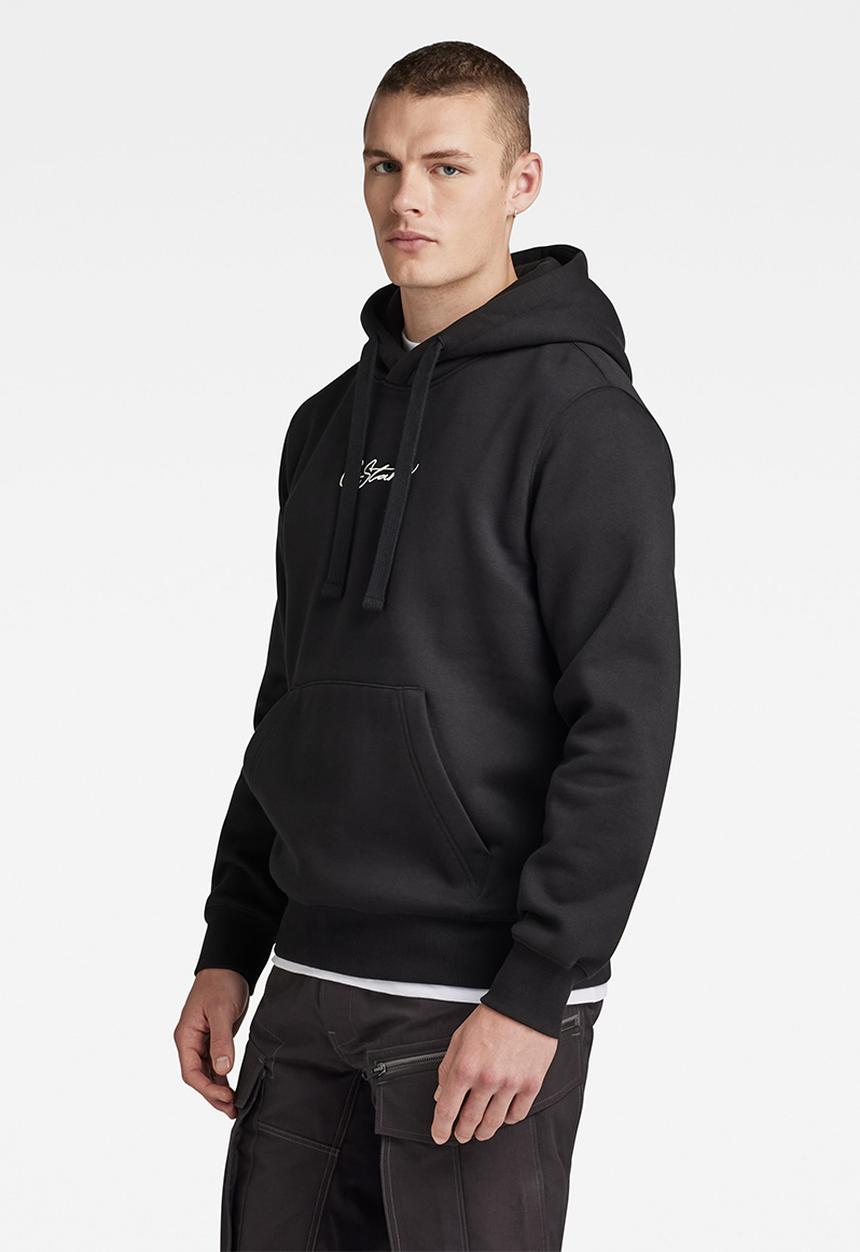 G-STAR - Autograph hooded dry ashor sweat - dk black