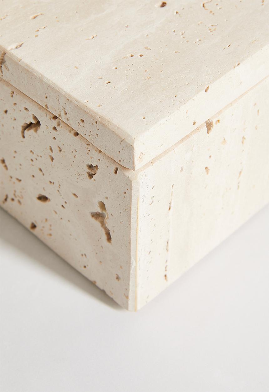 Sixth Floor - Travertine marble box - cream