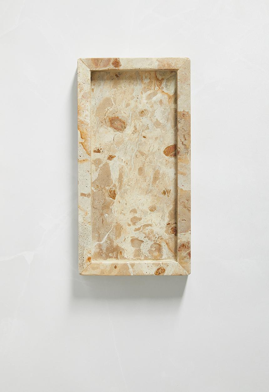 Sixth Floor - Capri beige marble tray - natural