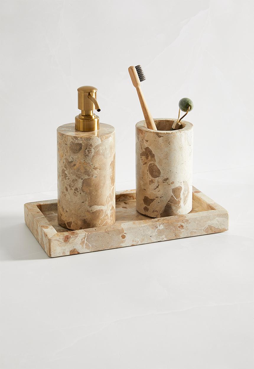 Sixth Floor - Capri beige marble tray - natural