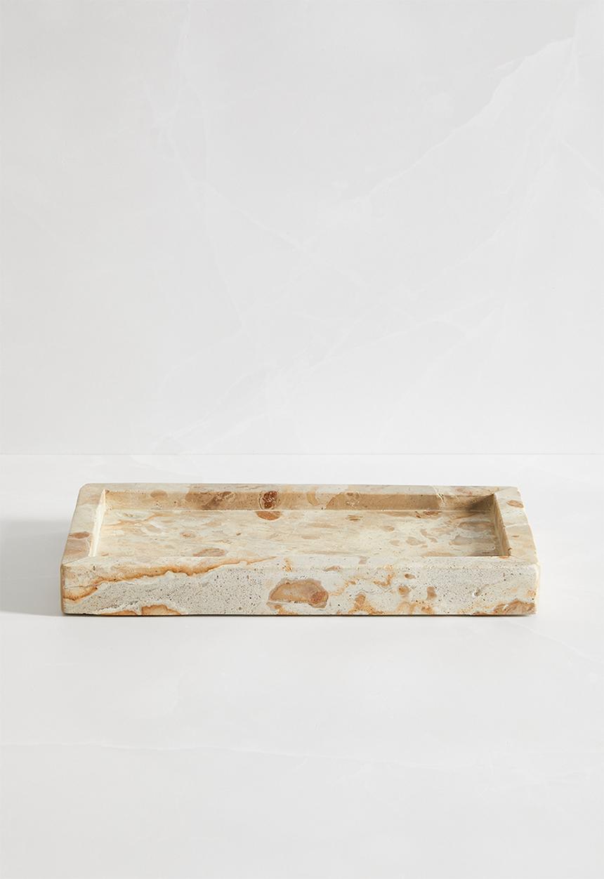Sixth Floor - Capri beige marble tray - natural