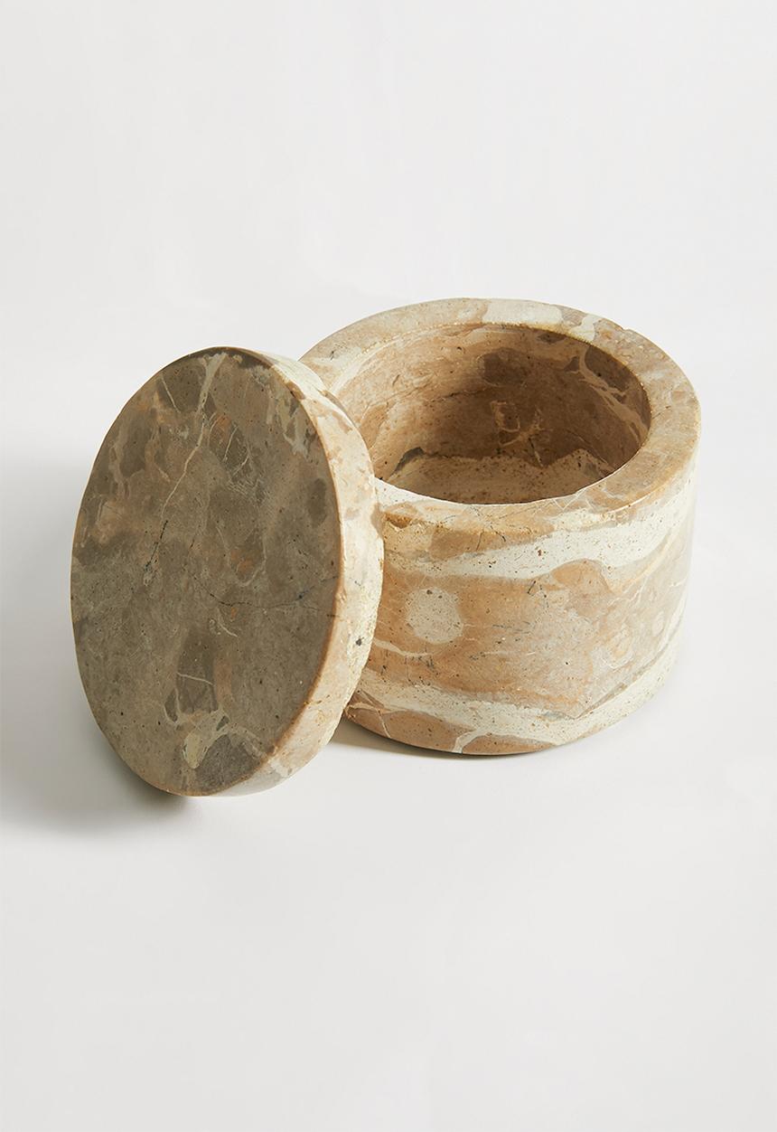 Sixth Floor - Capri beige marble canister - natural