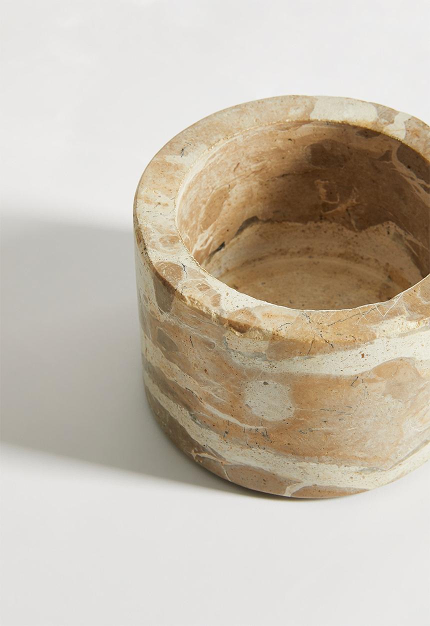 Sixth Floor - Capri beige marble canister - natural