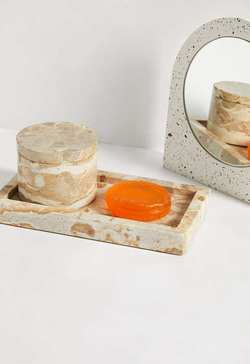 Sixth Floor - Capri beige marble canister - natural