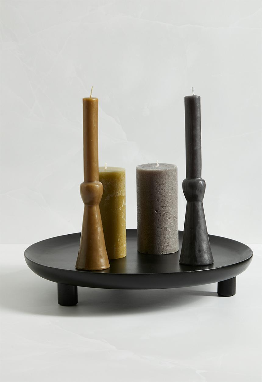 Sixth Floor - Mango wood candle tray - black
