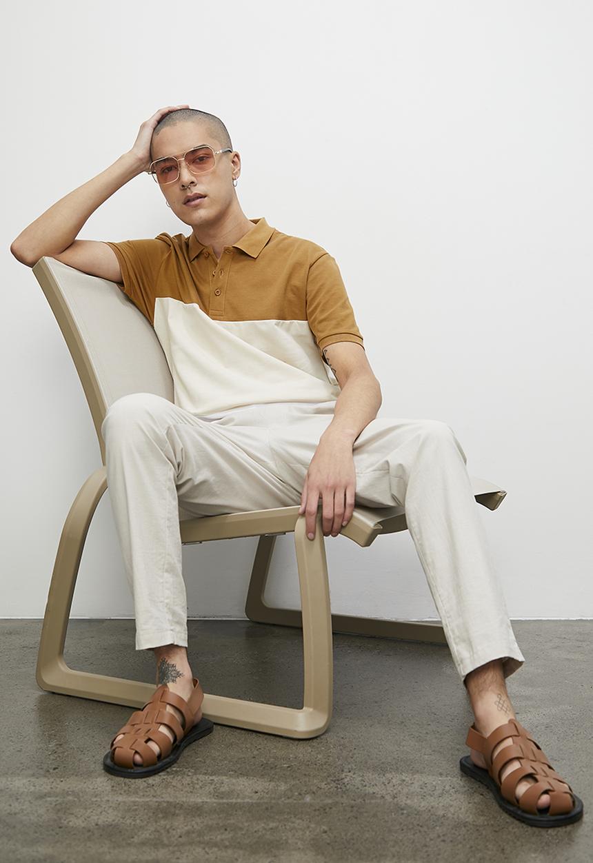 Superbalist - Luka colour block piquet golfer - multi