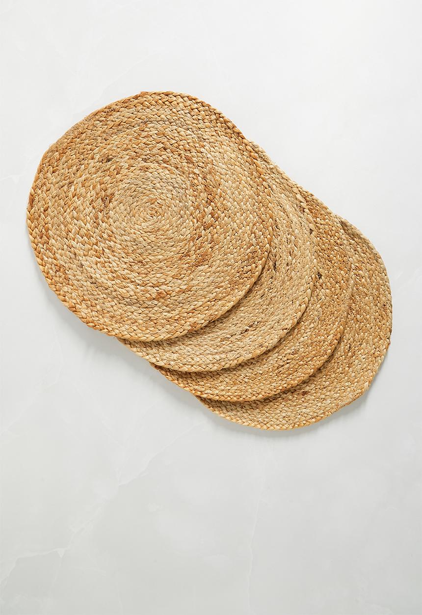 Sixth Floor - Sumba round placemat set of 4 - natural