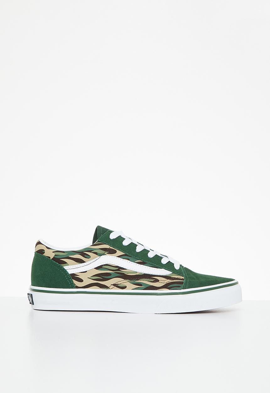 Vans - Jn old skool -  flame camo green/multi