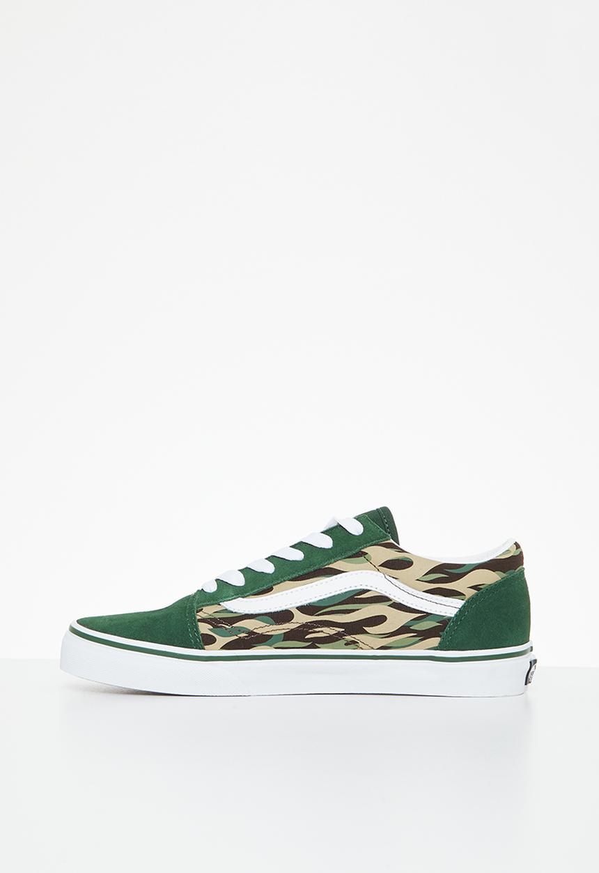 Vans - Jn old skool -  flame camo green/multi