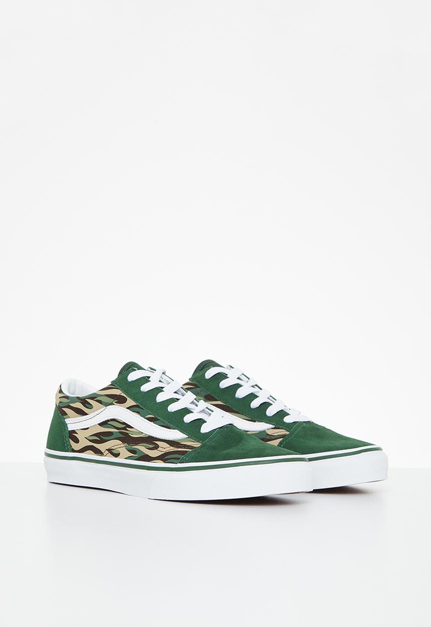 Vans - Jn old skool -  flame camo green/multi