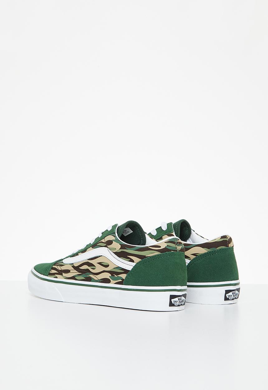 Vans - Jn old skool -  flame camo green/multi