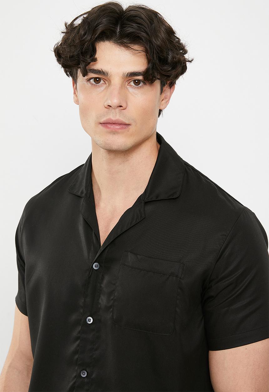 Calvin Klein - Short sleeve button down - black
