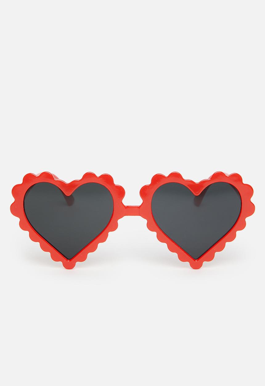 Pop Candy - Heart shaped sunglasses - red and black
