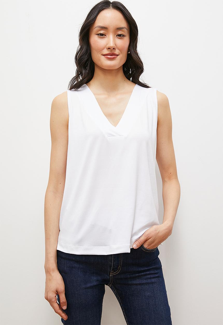 edit - V-neck relaxed vest - white