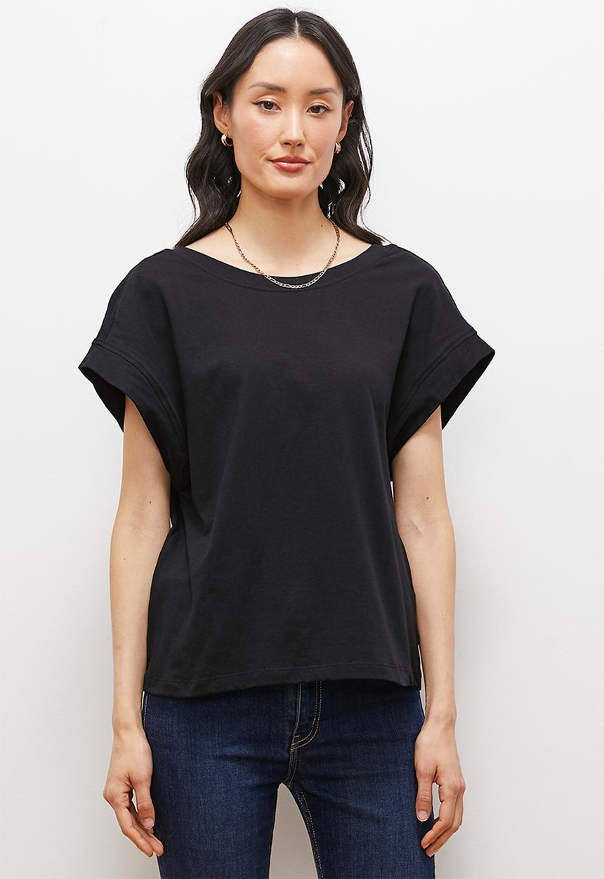 edit - Scoop back easy top - black