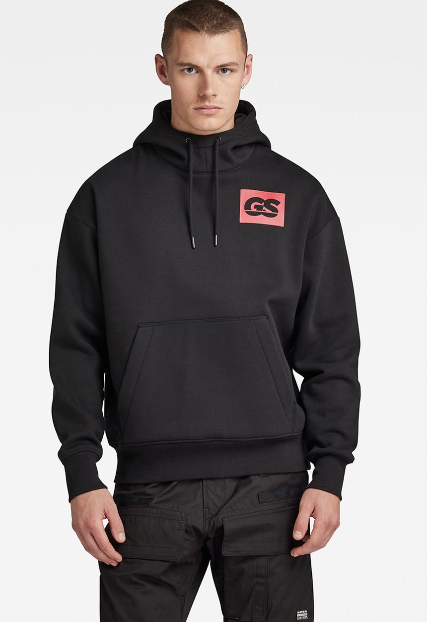 G-STAR - GS RAW back gr hdd loose sw dry ashor sweat - dk black