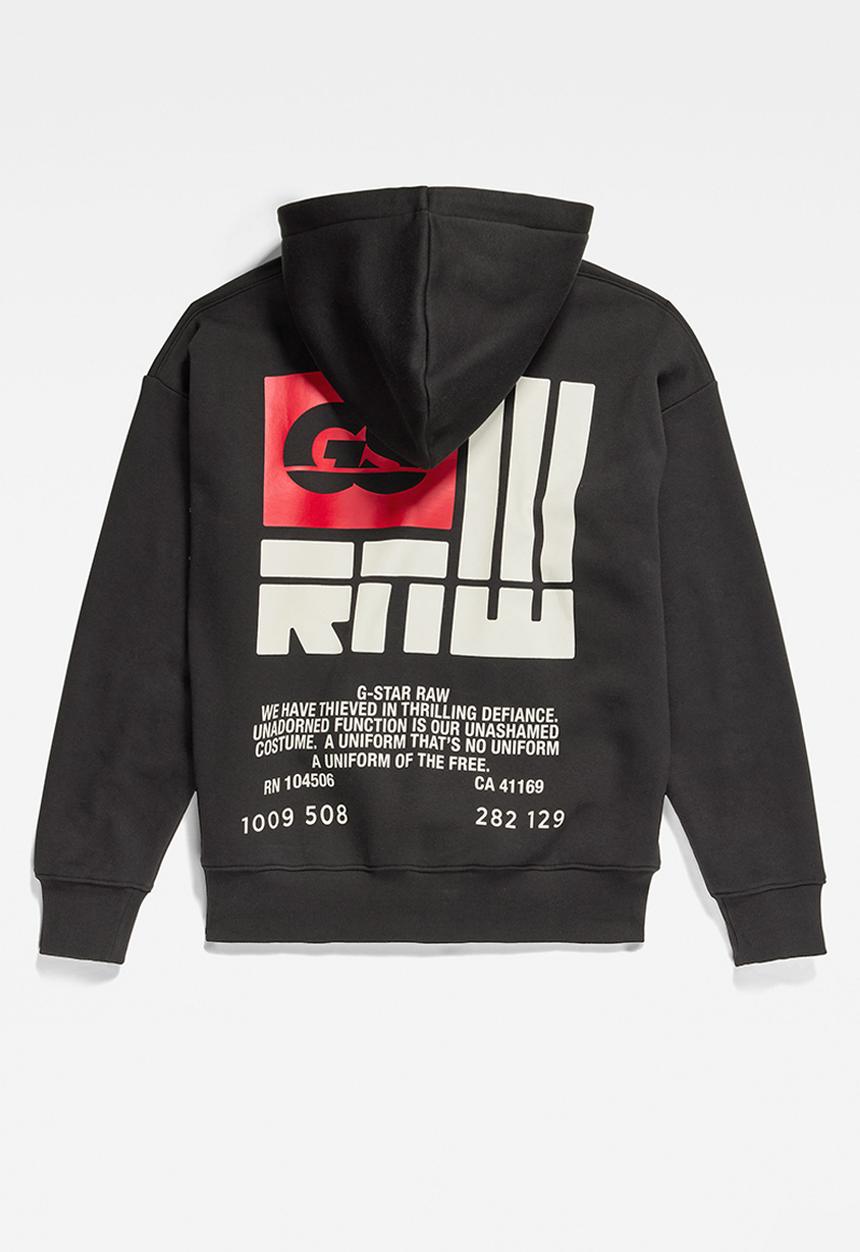 G-STAR - GS RAW back gr hdd loose sw dry ashor sweat - dk black